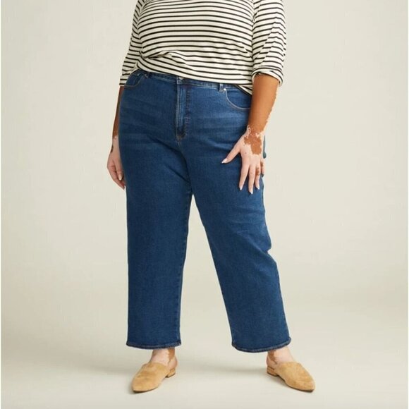 Universal Standard Etta High Rise Straight Leg Jeans 28 Inch Aged Indigo Size 10 - Picture 1 of 9